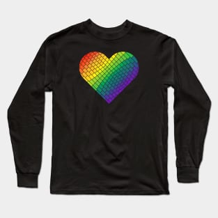 Tiled Rainbow Gay Pride Heart Long Sleeve T-Shirt